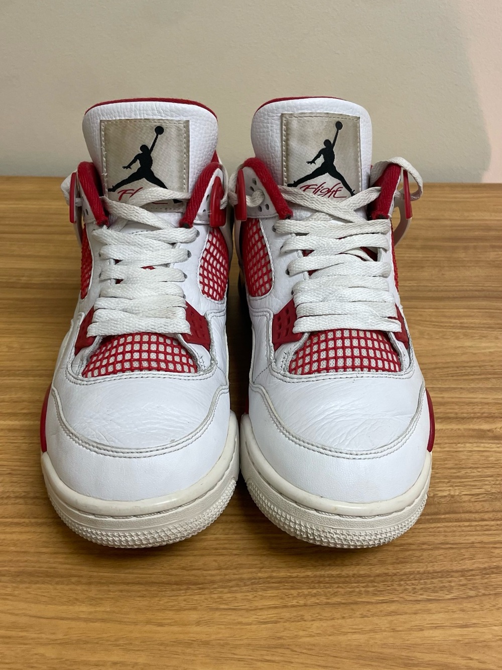Jordan 4 Alternate Retro Sneakers in White and Red